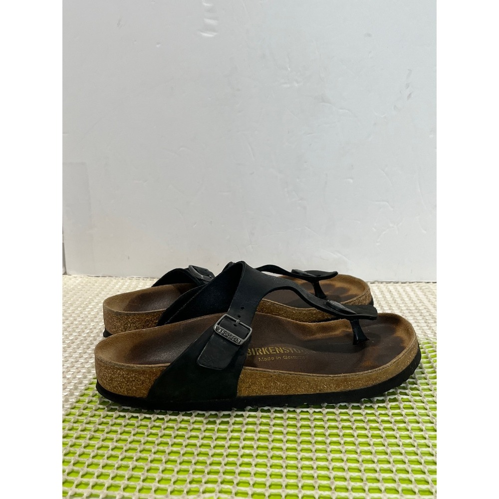 Birkenstock Gizeh Birko-Flor Thong Sandals Womens 36 L5 Black foot stained - Picture 3 of 10